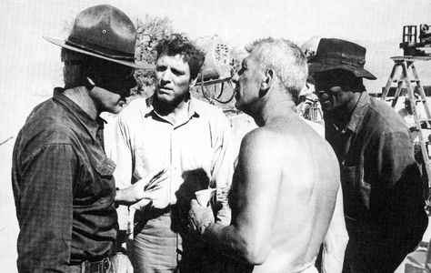 Burt Lancaster, Lee Marvin, Richard Brooks, and Woody Strode in The Professionals (1966)