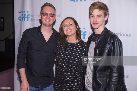 'Miles' director Nathan Adloff (L),actress Molly Shannon and actor Tim Boardman pose for a photo before the Seattle Int