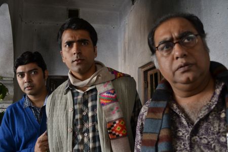 Bhaswar Chatterjee, Biswajit Chakraborty, and Abir Chatterjee in Jekhane Bhooter Bhoy (2012)