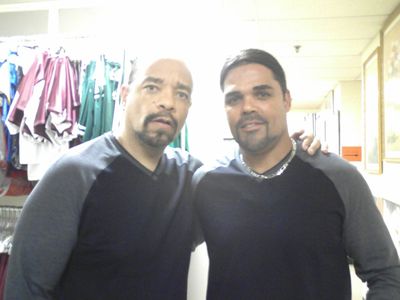 ICE-T and(Stunt Double) Brian Keith Allen, on the set of 'LAW & ORDER Special Victim Unit'.