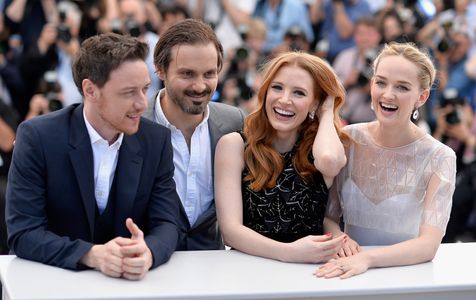 Ned Benson, James McAvoy, Jess Weixler, and Jessica Chastain at an event for The Disappearance of Eleanor Rigby: Them (2