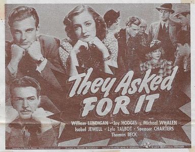 Joy Hodges, Isabel Jewell, William Lundigan, and Michael Whalen in They Asked for It (1939)