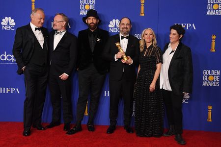 Stellan Skarsgård, Jane Featherstone, Jared Harris, Craig Mazin, Johan Renck, and Carolyn Strauss at an event for 2020 G