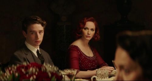 Christina Hendricks and Preston Nyman in Crooked House