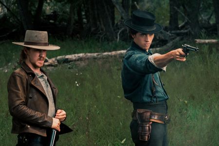 Daniel Webber and Tom Blyth in Billy the Kid (2022)