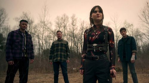 Aaron Ashmore, Connor Jessup, Emilia Jones, and Petrice Jones in Locke & Key: Cliffhanger (2021)