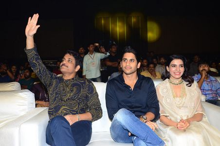 Nagarjuna Akkineni, Naga Chaitanya Akkineni, and Samantha Ruth Prabhu at an event for Majili (2019)