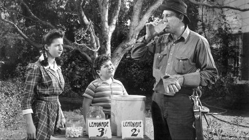 Frank Hagney, Joe Strauch Jr., and Virginia Weidler in This Time for Keeps (1942)