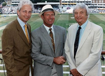 David Gower, Richie Benaud, and Geoffrey Boycott in The Ashes (1930)