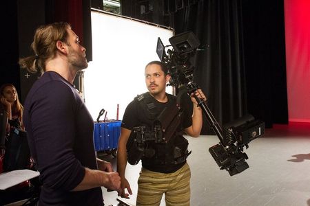 Working with Steadicam artist Ray Bracero.