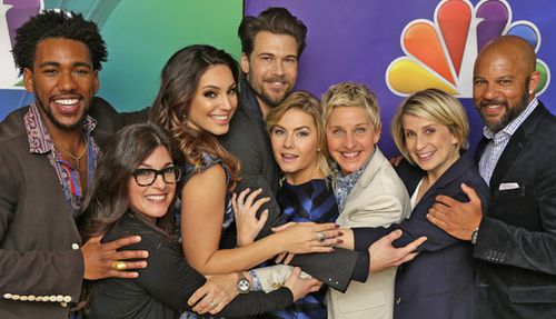 Ellen DeGeneres, Kelly Brook, Elisha Cuthbert, Liz Feldman, Brandon Mychal Smith, Chris Williams, Rebecca Corry, and Nic