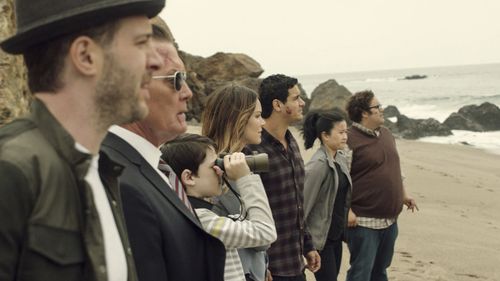 Robert Patrick, Eddie Kaye Thomas, Elyes Gabel, Katharine McPhee, Jadyn Wong, Riley B. Smith, and Ari Stidham in Scorpio