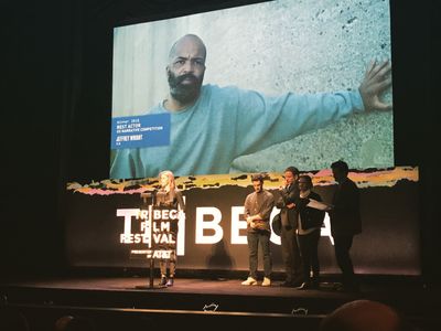 Madeleine Sackler at the awards ceremony for Tribeca Film Festival