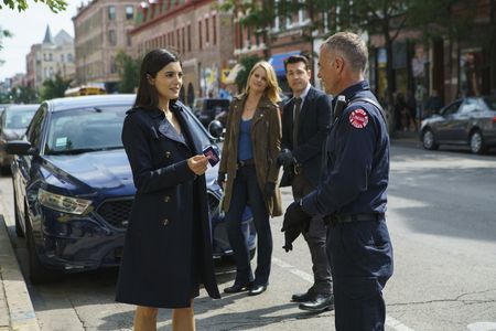 Joelle Carter, David Eigenberg, Jon Seda, and Monica Barbaro in Chicago Justice (2017)