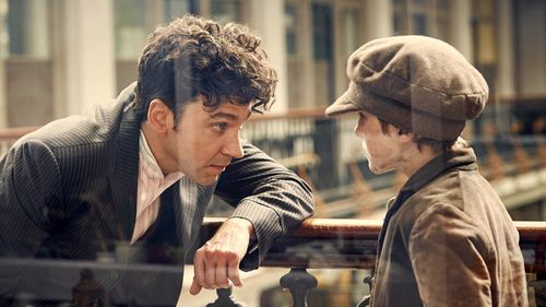 Michael Weston and Samuel Joslin in Houdini and Doyle (2016)