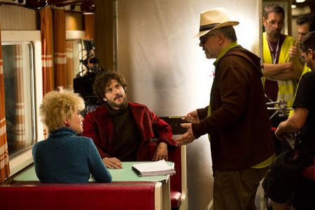 Pedro Almodóvar, Adriana Ugarte, and Daniel Grao in Julieta (2016)