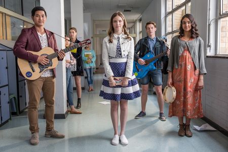 Craig Michael-Hyde, Geraldine Viswanathan, Jon Prasida, and Jordan Hare in Emo the Musical (2016)