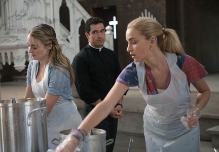 Alfonso Herrera, Hannah Kasulka, and Brianne Howey in The Exorcist (2016)