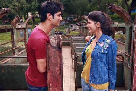 Sushant Singh Rajput and Sanjana Sanghi in Dil Bechara (2020)