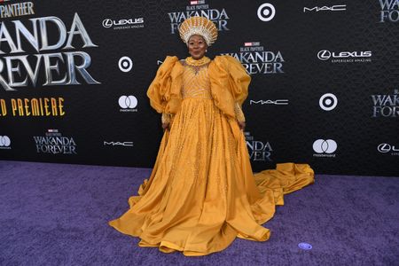 Connie Chiume at an event for Black Panther: Wakanda Forever (2022)