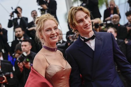 Uma Thurman and Levon Hawke at an event for Jeanne du Barry (2023)