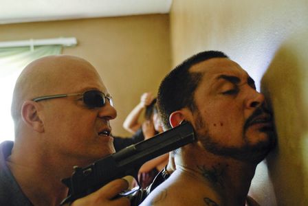 Ben Hernandez Bray, Michael Chiklis, and Magi Avila in The Shield (2002)