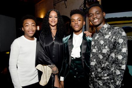 Asante Blackk, Rihanna, and Jahi Di'Allo Winston at an event for Queen & Slim (2019)