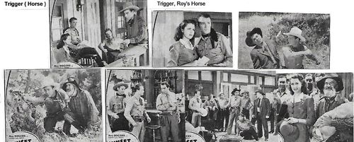 Roy Rogers, Roy Barcroft, Pat Brady, Hugh Farr, Karl Farr, George 'Gabby' Hayes, Jack Kirk, Bob Nolan, Helen Parrish, Ll