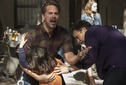 Thomas Sadoski, Peter Sarsgaard, Makenzie Leigh, and Dylan Schombing in The Slap (2015)