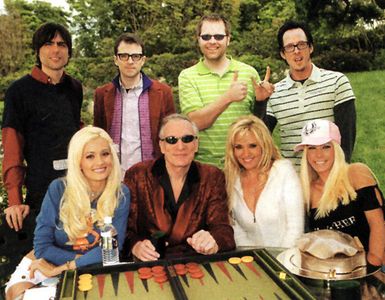 Hugh Hefner, Holly Madison, Weezer, Rivers Cuomo, Bridget Marquardt, Brian Bell, Kendra Wilkinson, Patrick Wilson, and S