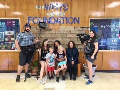 Filmmakers Daresha, Laura Tatham, and Amy Bench on location with Kimberly and Kai Shappley