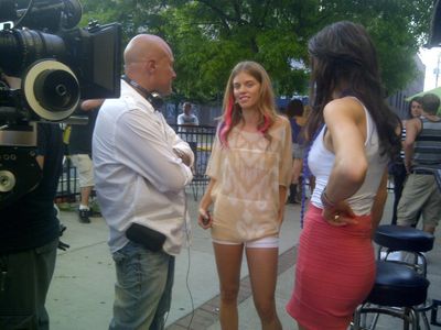 Mark Jones directing AnnaLynne McCord & Viva Bianca on the Scorned movie set 2014