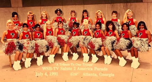 1991, July 4th Parade with my sisters from the Atlanta Falcons Cheerleaders