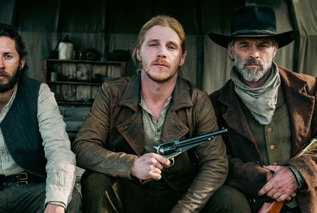 Ian Tracey, Sean Owen Roberts, and Daniel Webber in Billy the Kid (2022)