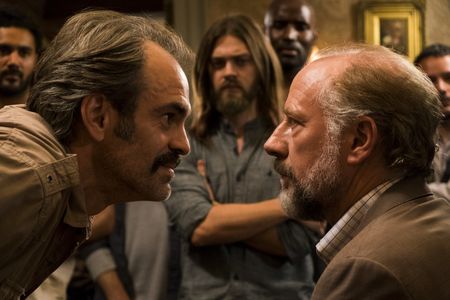 Xander Berkeley, Steven Ogg, Tom Payne, and Peter Luis Zimmerman in The Walking Dead (2010)