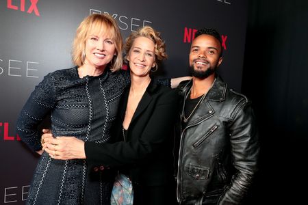 Janet McTeer, Melissa Rosenberg, and Eka Darville at an event for Jessica Jones (2015)