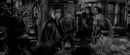 Kamatari Fujiwara, Miyuki Kuwano, and Tetsurô Tanba in Three Outlaw Samurai (1964)