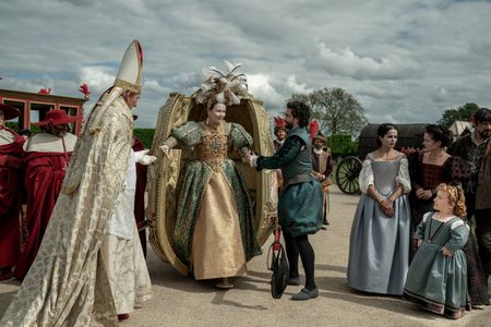 Charles Dance, Enzo Cilenti, Adam Garcia, Kiruna Stamell, Ruby Bentall, Amrita Acharia, and Liv Hill in The Serpent Quee