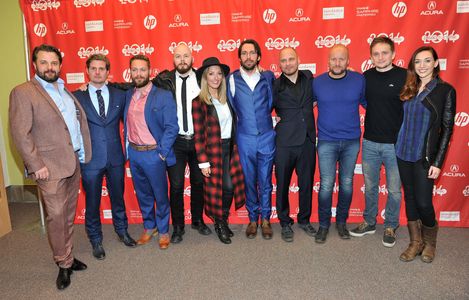 Geir Vegar Hoel, Martin Starr, Tommy Wirkola, Ingrid Haas, and Jocelyn DeBoer at an event for Dead Snow 2: Red vs. Dead 