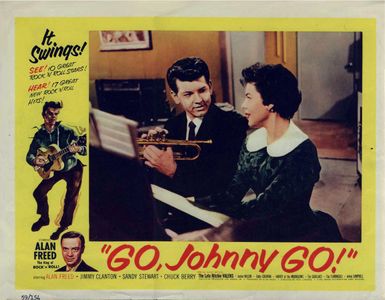 Jimmy Clanton, Alan Freed, and Sandy Stewart in Go, Johnny, Go! (1959)