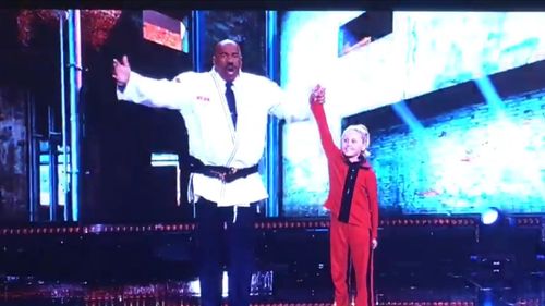 Little Big Shots NBC S3 E5 Tour de Harvey air date 4/29/18 - Steve Harvey and Channah Zeitung