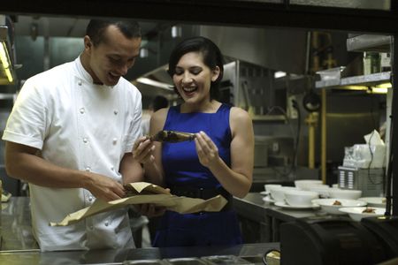 Nicholas Saputra and Hannah Al Rashid in Aruna & Her Palate (2018)