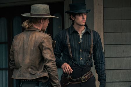 Daniel Webber and Tom Blyth in Billy the Kid (2022)