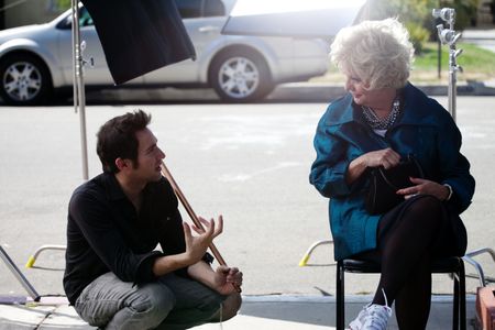 Jason Lockhart directing Dawn Wells on set of Hotel Arthritis