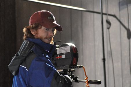 Still of Cameron Tremblay on the set of The Long Road