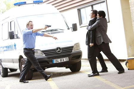 HBO's new primetime series TRANSPORTER (left to right) Mike Dopud, Chris Vance, Dylan Ramsey