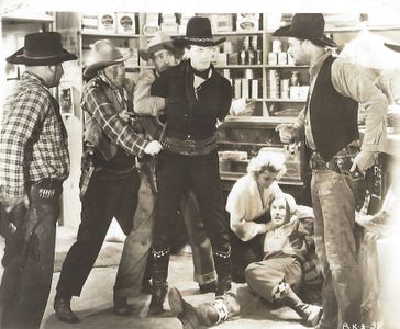 Ace Cain, Bill Cody, Ethel Jackson, Milburn Morante, Buck Morgan, and Hal Taliaferro in Six Gun Justice (1935)