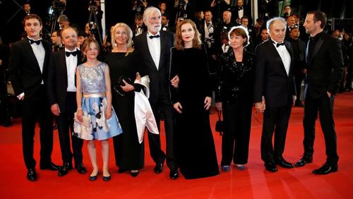 Isabelle Huppert, Jean-Louis Trintignant, Michael Haneke, Toby Jones, Mathieu Kassovitz, Susi Haneke, Franz Rogowski, an