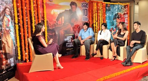 Anirudh Ravichander, Karthik Subbaraj, Malavika Mohanan, and Megha Akash at an event for Petta (2019)