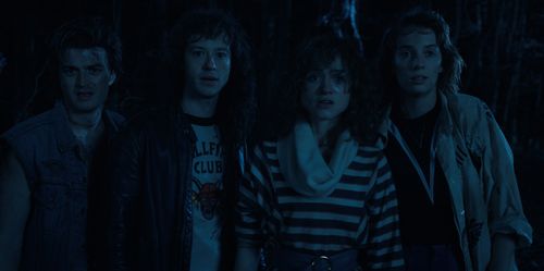 Maya Hawke, Natalia Dyer, Joseph Quinn, and Joe Keery in Stranger Things: Chapter Seven: The Massacre at Hawkins Lab (20